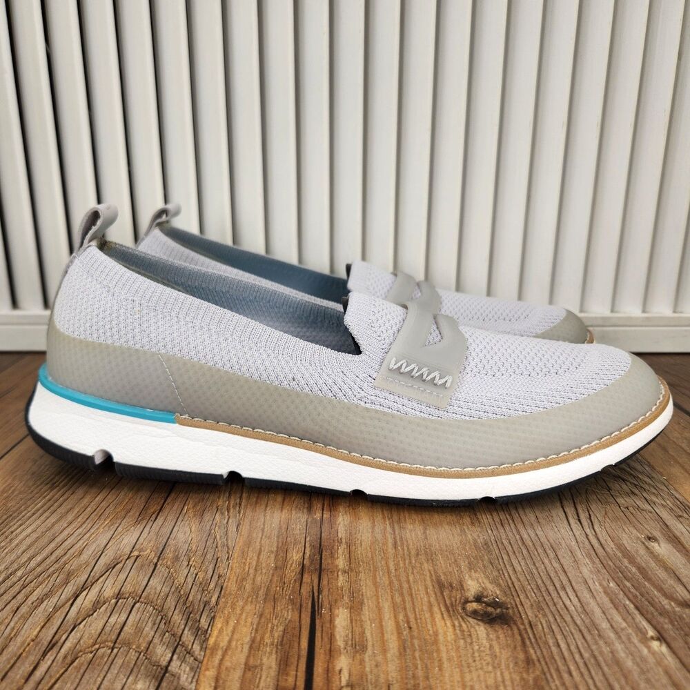 Cole Haan 4.Zerogrand Stitchlite Penny Loafers Womens 10B Gray Knit Shoes W21320